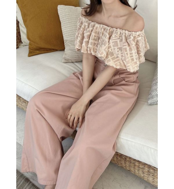 dazzlin「ダブルハイウエストワイドデニムパンツ」|デニム|