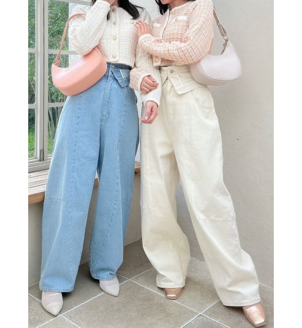 dazzlin「【CanCamタイアップ】カーブラインデニムパンツ」|デニム|