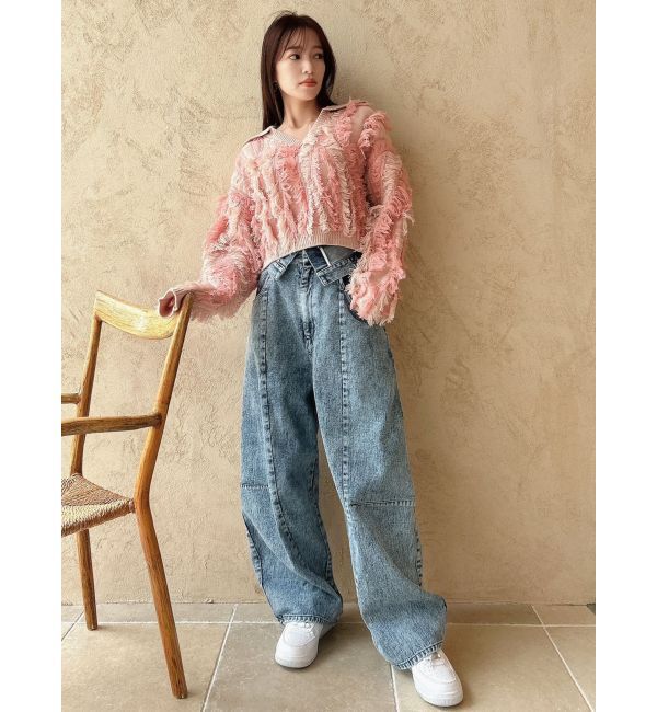 dazzlin「【CanCamタイアップ】カーブラインデニムパンツ」|デニム|