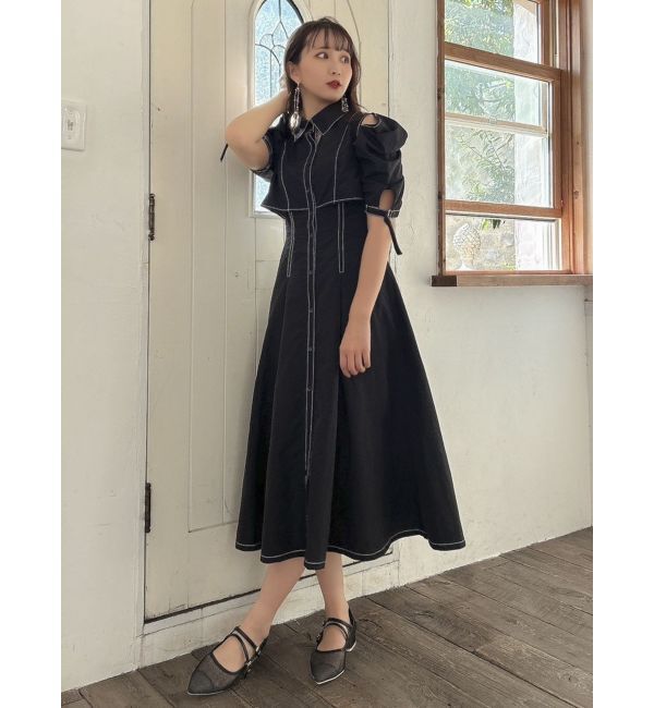 dazzlin「カットアウトシャツワンピース」|ワンピース|