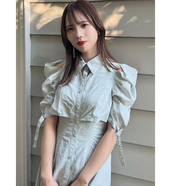 dazzlin「カットアウトシャツワンピース」|ワンピース|