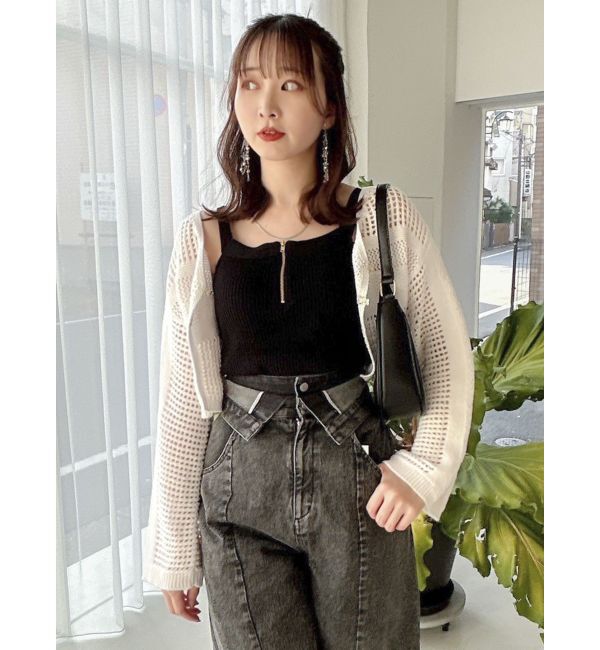 dazzlin「ホックデザインニットカーデ」|カーディガン|