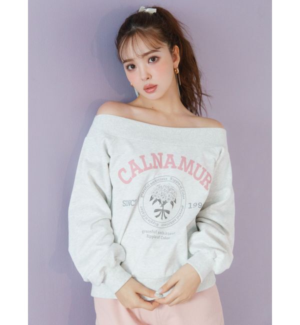 dazzlin「【CALNAMURコラボ】カルミアプリント オフショルダー プルオーバー」|スウェット・ジャージ|グレー