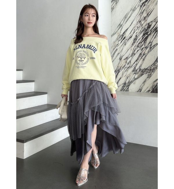 dazzlin「【CALNAMURコラボ】カルミアプリント オフショルダー プルオーバー」|スウェット・ジャージ|