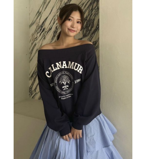 dazzlin「【CALNAMURコラボ】カルミアプリント オフショルダー プルオーバー」|スウェット・ジャージ|