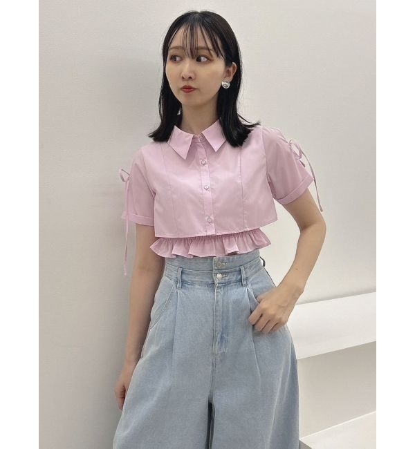 dazzlin「リボンスリーブショートシャツ」|シャツ・ブラウス|