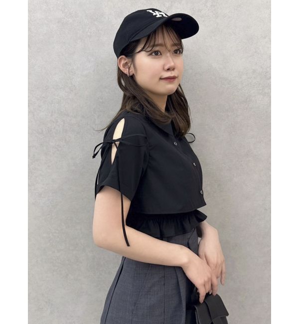 dazzlin「リボンスリーブショートシャツ」|シャツ・ブラウス|