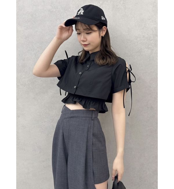 dazzlin「リボンスリーブショートシャツ」|シャツ・ブラウス|