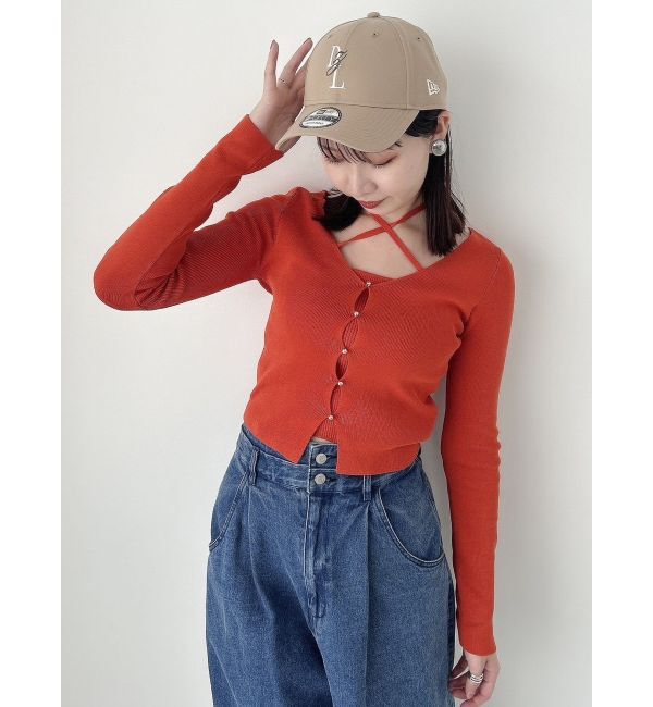 dazzlin「カーデタイトレイヤードリボントップス」|ニット・セーター|