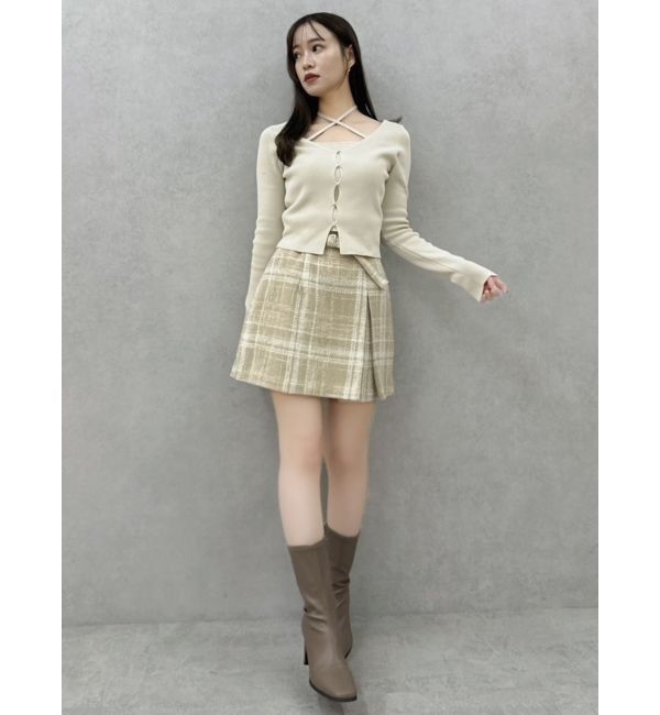 dazzlin「カーデタイトレイヤードリボントップス」|ニット・セーター|