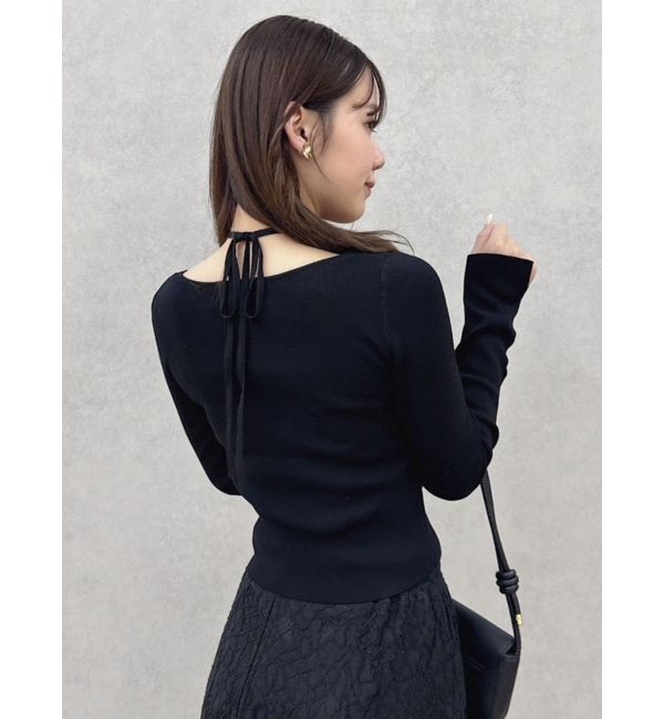 dazzlin「カーデタイトレイヤードリボントップス」|ニット・セーター|