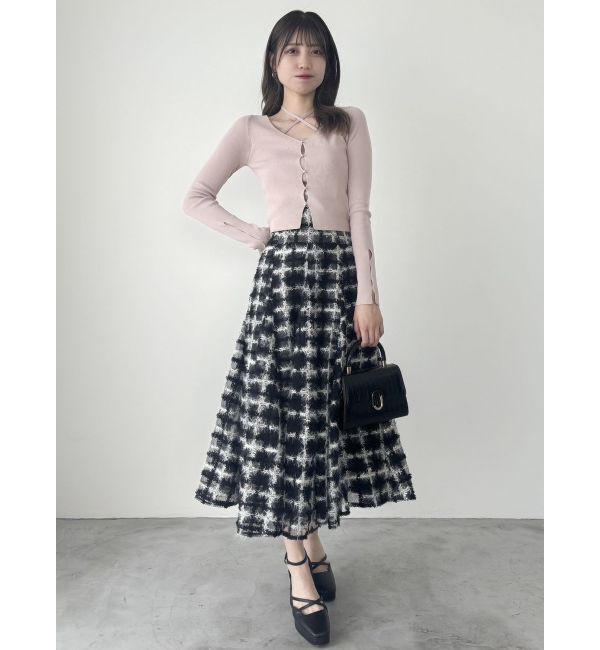 dazzlin「カーデタイトレイヤードリボントップス」|ニット・セーター|