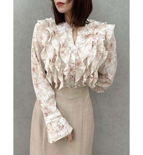 dazzlin「メニーフリルブラウス」|シャツ・ブラウス|ベージュ