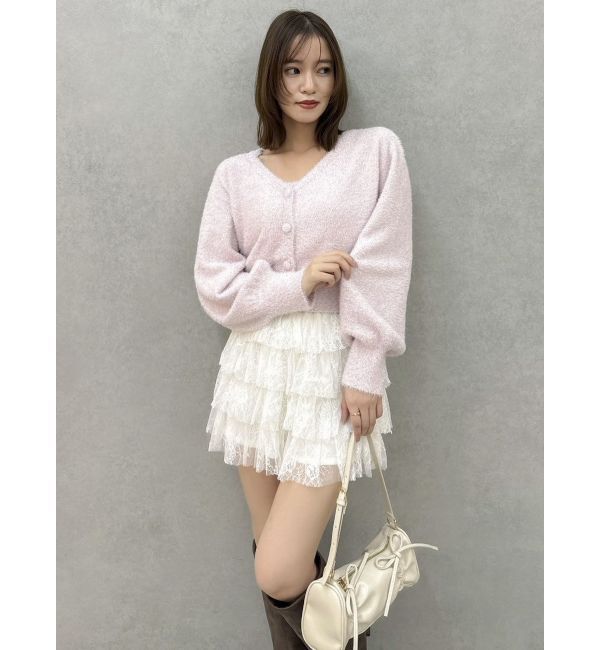 dazzlin「ミニシャギーラメニットカーデトップス」|カーディガン|