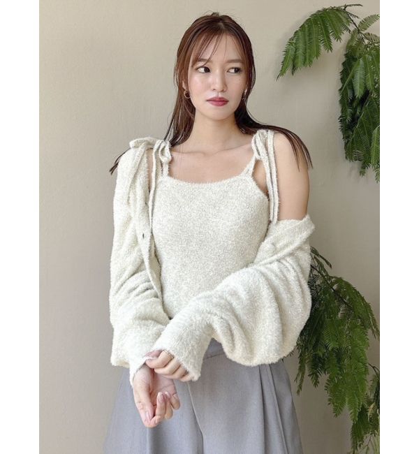 dazzlin「ミニシャギーラメニットカーデトップス」|カーディガン|