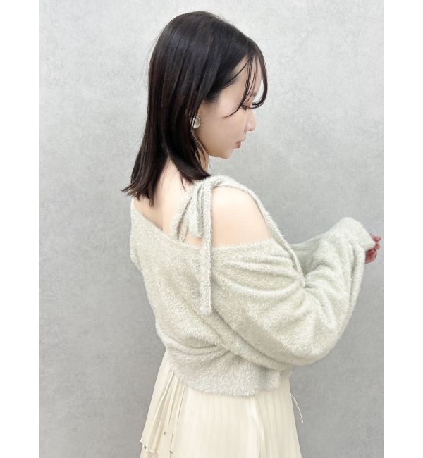 dazzlin「ミニシャギーラメニットカーデトップス」|カーディガン|