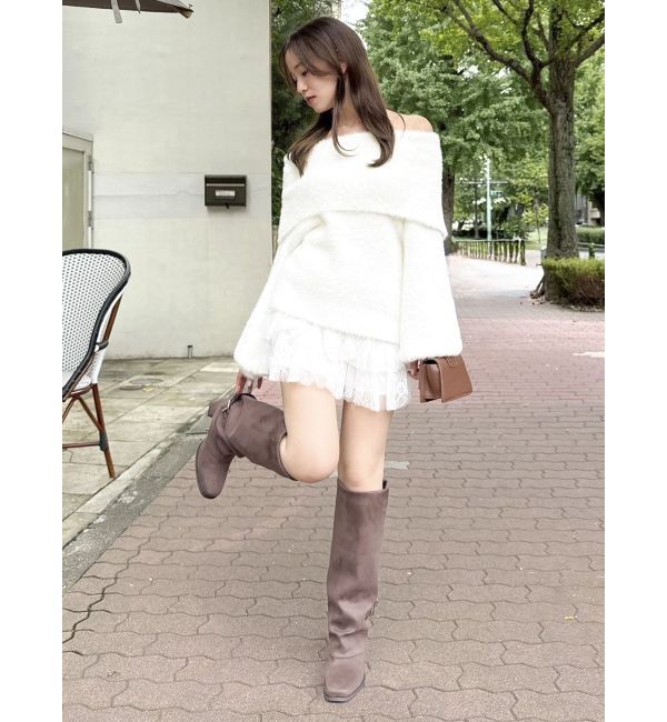 dazzlin「シャギーオフショルニットプルオーバー」|ニット・セーター|