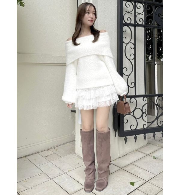 dazzlin「シャギーオフショルニットプルオーバー」|ニット・セーター|