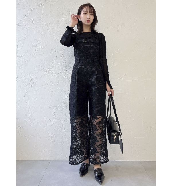 dazzlin「レースワイドサロペット」|ワンピース|