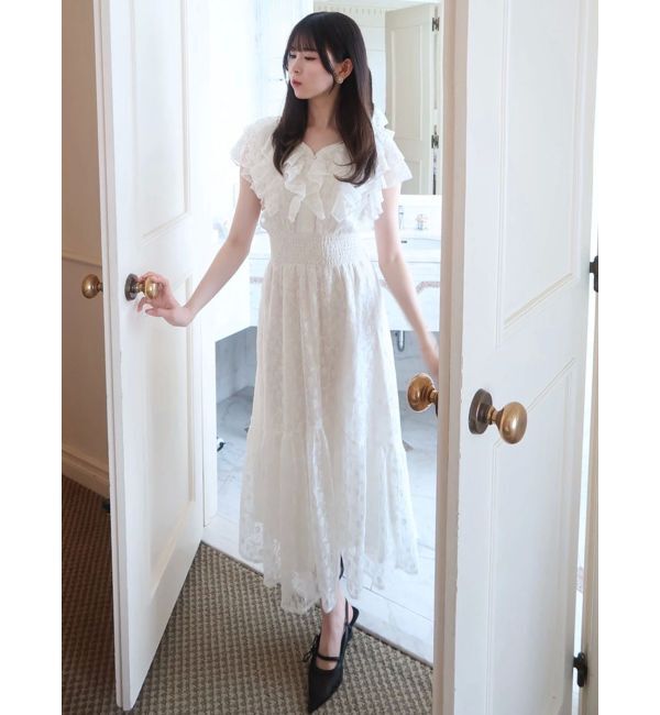 dazzlin「【WEB限定】バックリボンレースノースリワンピース」|ワンピース|