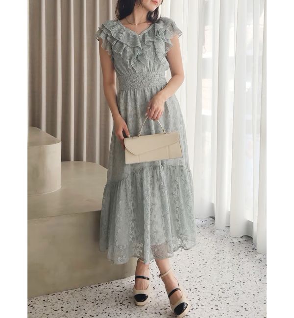 dazzlin「【WEB限定】バックリボンレースノースリワンピース」|ワンピース|