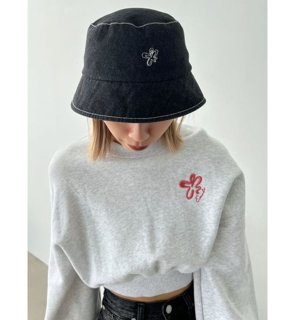EMODA「ステッチデニムバケットハット」|ハット|ブラック