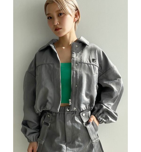 EMODA「ボックスEマークショートブルゾン」|ブルゾン・スタジャン|