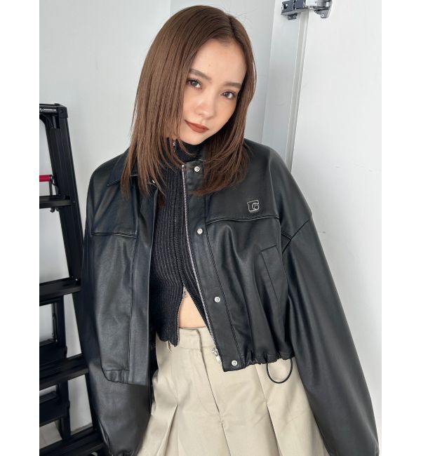 EMODA「ボックスEマークショートブルゾン」|ブルゾン・スタジャン|