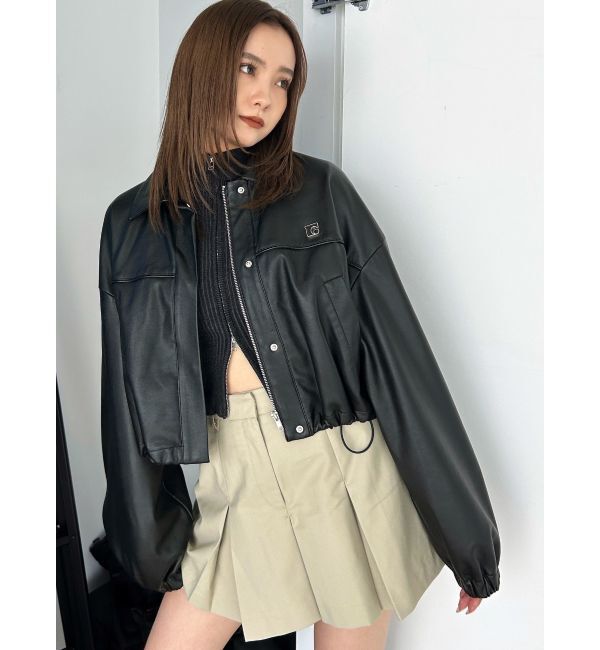 EMODA「ボックスEマークショートブルゾン」|ブルゾン・スタジャン|