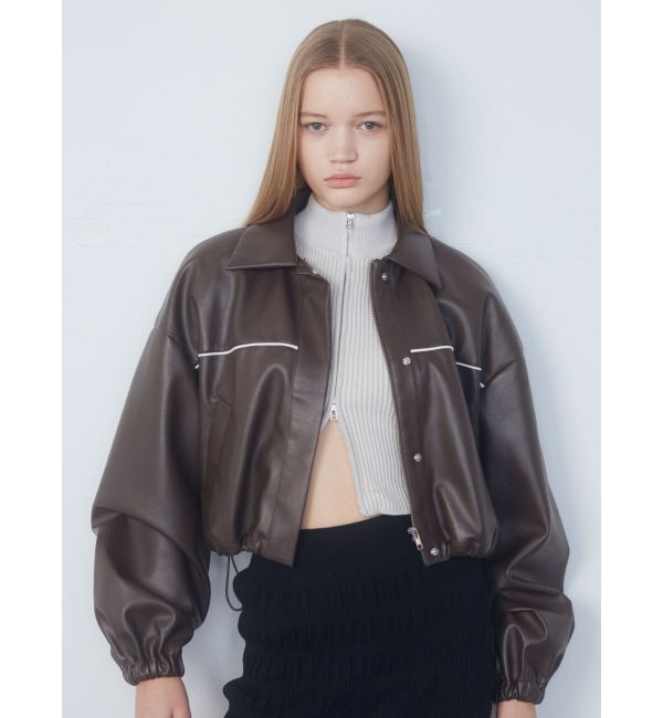 EMODA「ボックスEマークショートブルゾン」|ブルゾン・スタジャン|