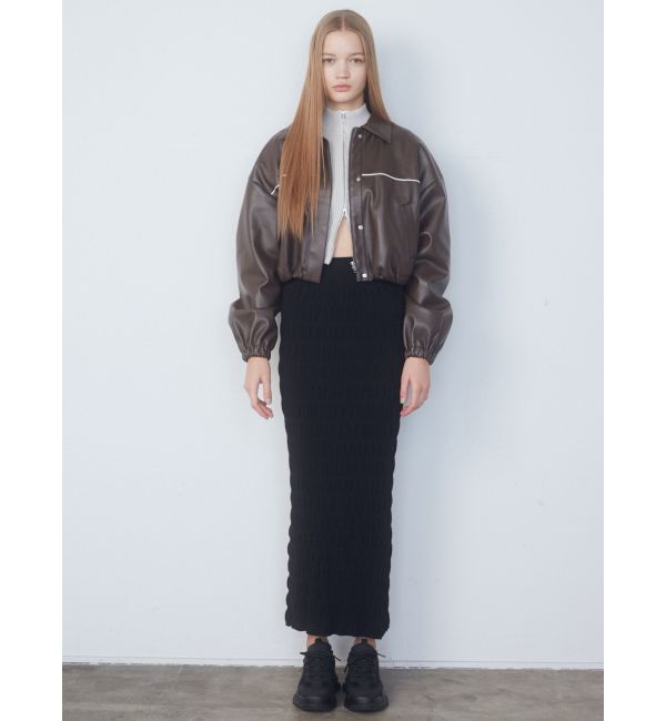 EMODA「ボックスEマークショートブルゾン」|ブルゾン・スタジャン|