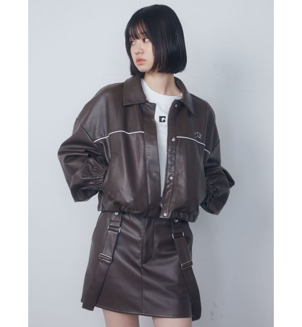 EMODA「ボックスEマークショートブルゾン」|ブルゾン・スタジャン|