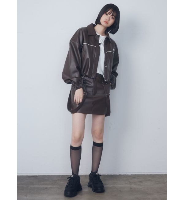 EMODA「ボックスEマークショートブルゾン」|ブルゾン・スタジャン|