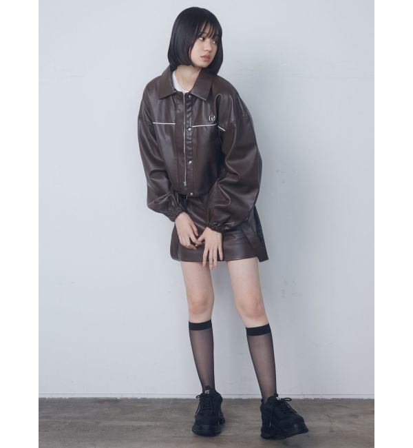 EMODA「ボックスEマークショートブルゾン」|ブルゾン・スタジャン|