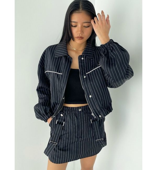 EMODA「ボックスEマークショートブルゾン」|ブルゾン・スタジャン|