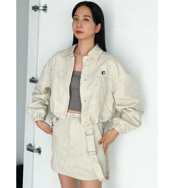 EMODA「ボックスEマークショートブルゾン」|ブルゾン・スタジャン|