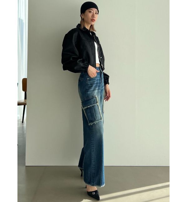 EMODA「ボックスEマークショートブルゾン」|ブルゾン・スタジャン|