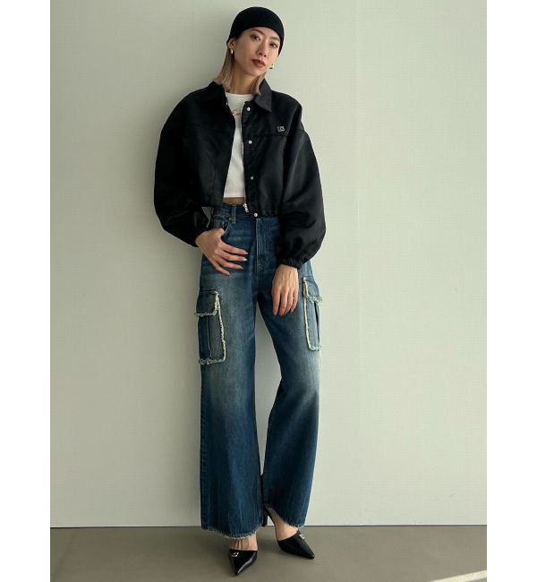 EMODA「ボックスEマークショートブルゾン」|ブルゾン・スタジャン|