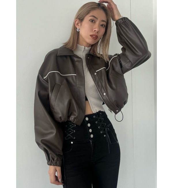 EMODA「ボックスEマークショートブルゾン」|ブルゾン・スタジャン|