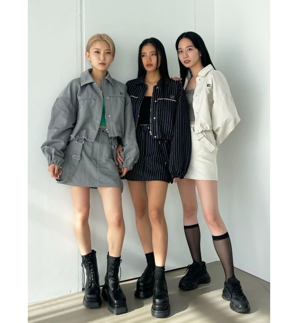 EMODA「ボックスEマークショートブルゾン」|ブルゾン・スタジャン|