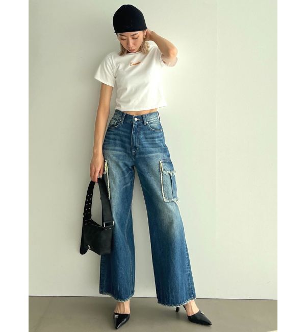 EMODA「アウトポケットワイドジーンズ」|デニム|