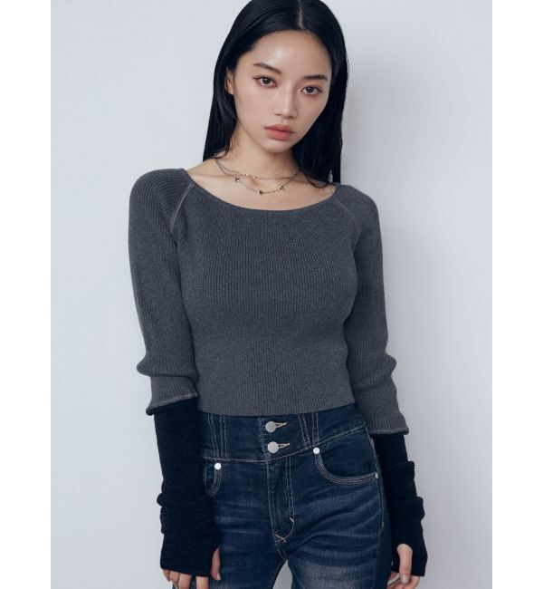 EMODA「ハンドウォームリブニット」|ニット・セーター|グレー