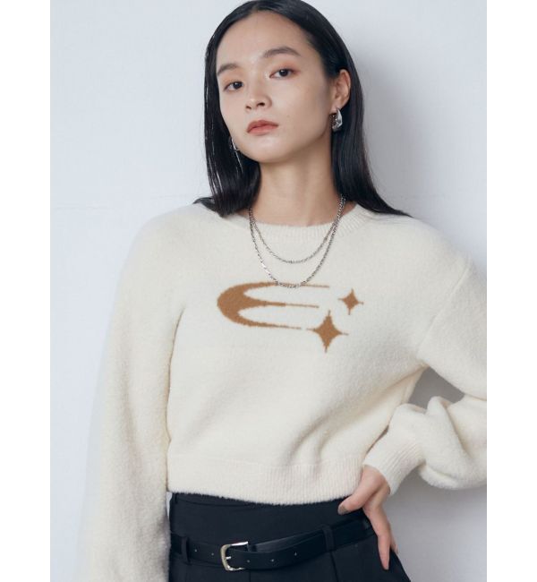 EMODA「ジャガードシャギーニット」|ニット・セーター|ホワイト