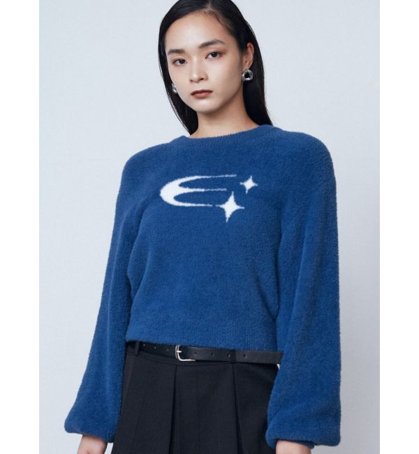 EMODA「ジャガードシャギーニット」|ニット・セーター|ブルー