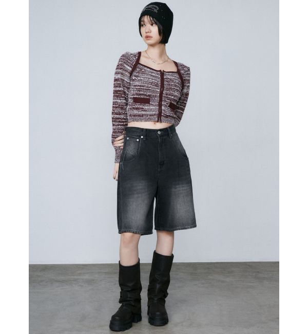 EMODA「ツイードクロップジップニット」|ニット・セーター|