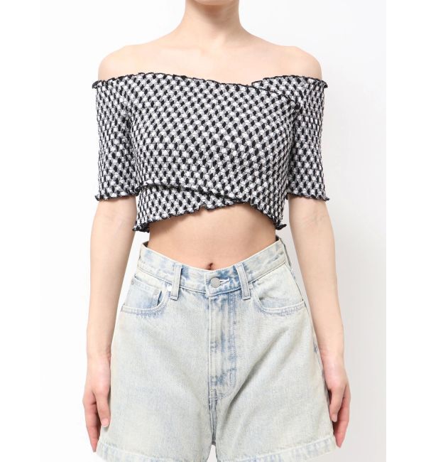 EMODA「フィットクロスバンドトップ」|Tシャツ・カットソー|グレー