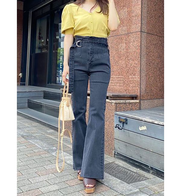 MERCURYDUO「ハイウエストデザインデニムフレアパンツ」|その他|