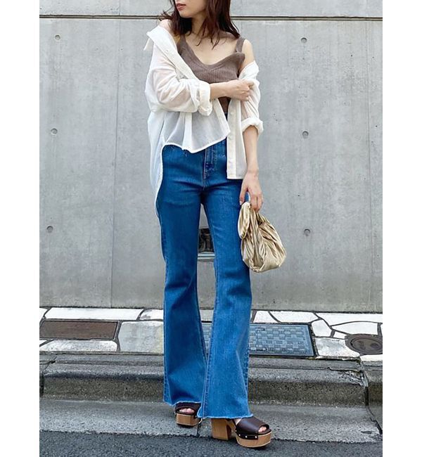 MERCURYDUO「ハイウエストデザインデニムフレアパンツ」|その他|