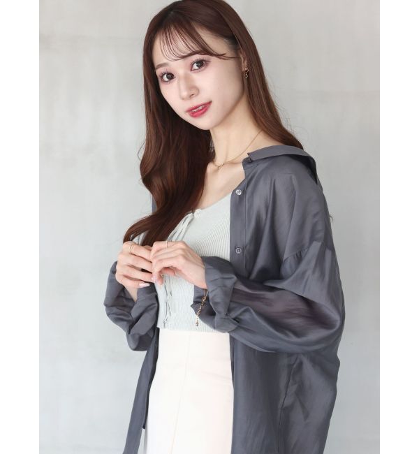 MERCURYDUO「バックスリットシアーシャツ」|シャツ・ブラウス|