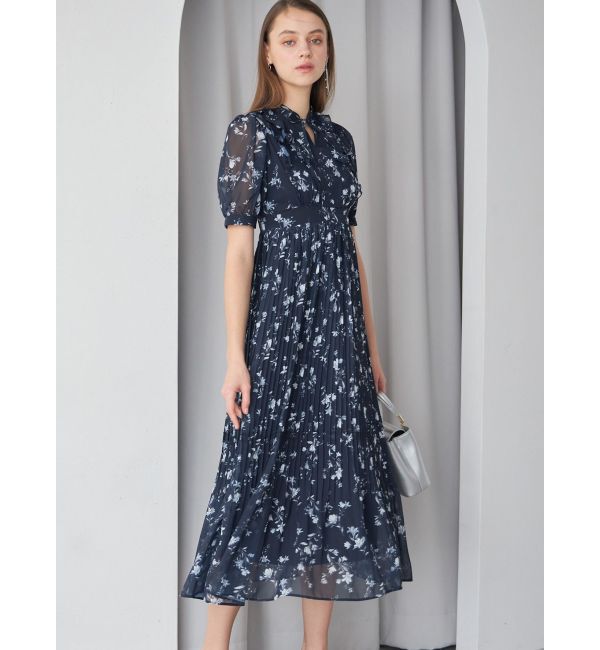 MERCURYDUO「花柄ラッフルプリーツティアードワンピース」|ワンピース|